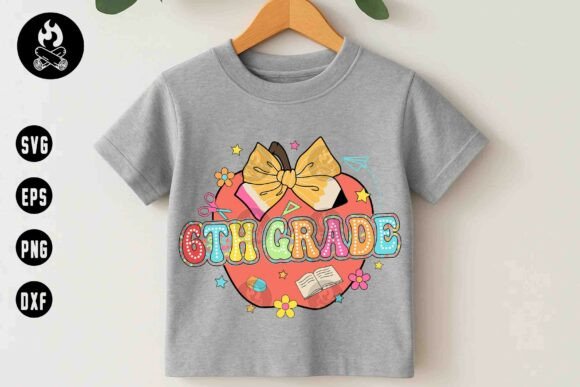 6th Grade Apple Bow SVG, Back to Class