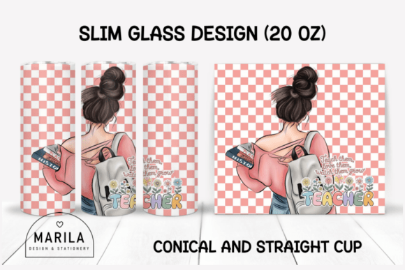 Brunette Teacher Blossom Slim Glass: The Perfect Blend of Style and Substance for Educators