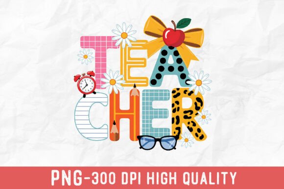 Celebrating Educators with Colorful Teacher Elements PNG: A Vibrant Digital Design for Creative Projects