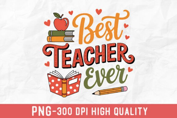 Evaluating the Best Teacher Ever Books Apple Design PNG for Creative Projects