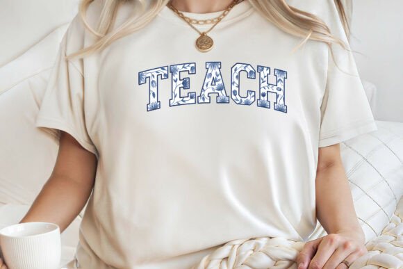 Floral Teach Teacher Shirt PNG for Creative Projects