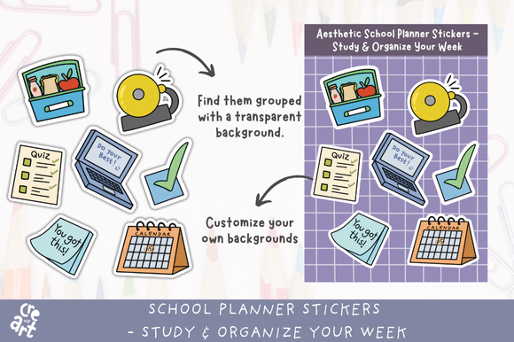 Fun School Planner Stickers for Organized Weeks