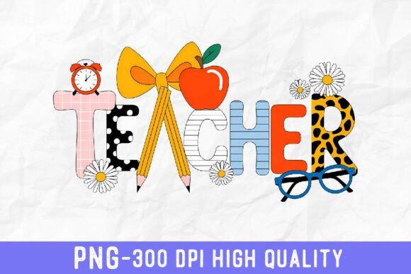 Teacher Patterned Pencil Art PNG: A Creative Resource for Educators