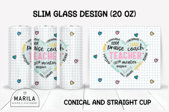 Teacher Skinny Tumbler Design 20oz